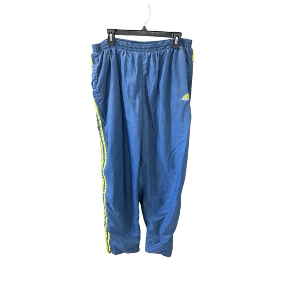 Adidas Vintage Mens Size XL Blue Yellow Tear Away Sweats Sweatpants Pants Jogger - Picture 1 of 4